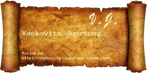 Vaskovits Jusztusz névjegykártya